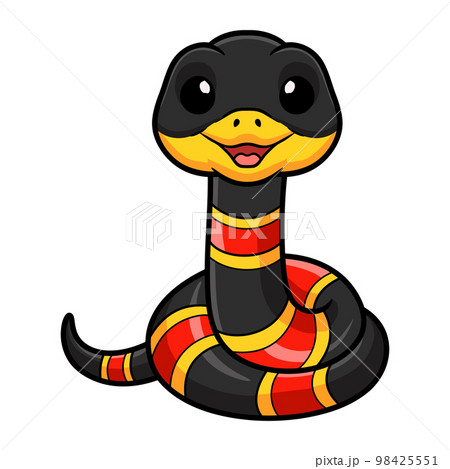 Cute happy coral snake cartoon 98425551