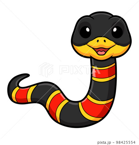Cute happy coral snake cartoon 98425554