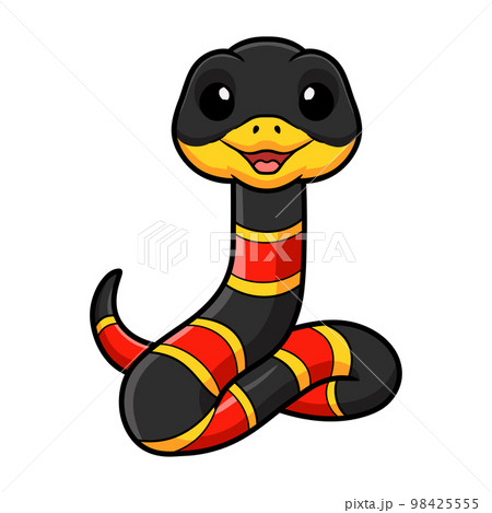 Cute happy coral snake cartoon 98425555