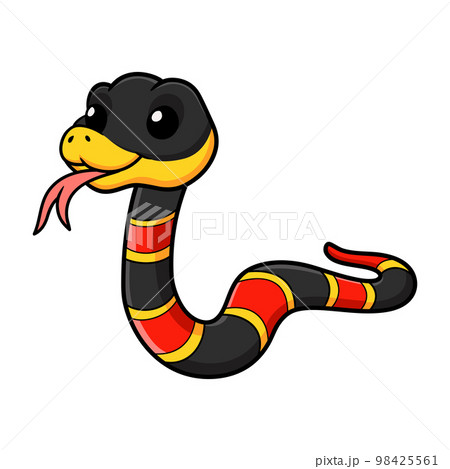 Cute happy coral snake cartoon Cute happy coral snake cartoon 98425561