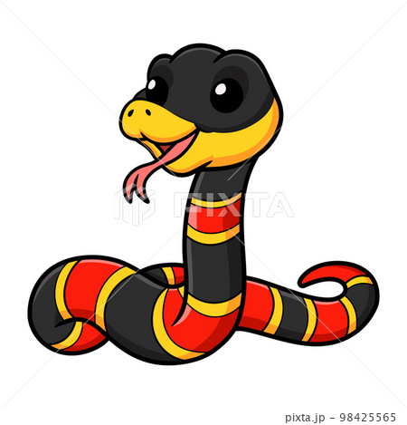 Cute happy coral snake cartoon Cute happy coral snake cartoon 98425565