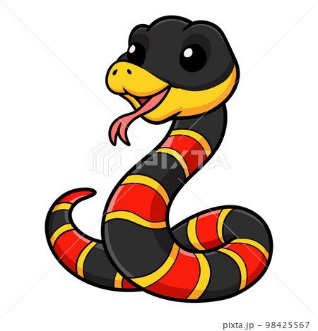 Cute happy coral snake cartoon 98425567
