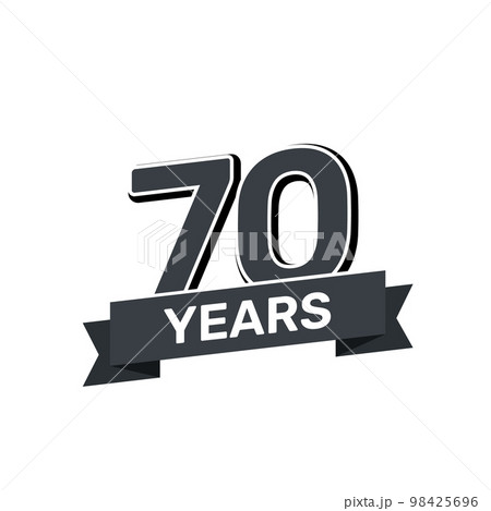 70th anniversary retro stamp icon badge invitation. Anniversary 70 sealbackground happy label logo. 98425696