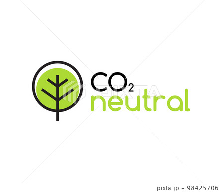 Carbon neutral icon logo. CO2 energy monoxide carbon ecology background label concept. Carbon neutral icon logo. CO2 energy monoxide carbon ecology background label concept. 98425706