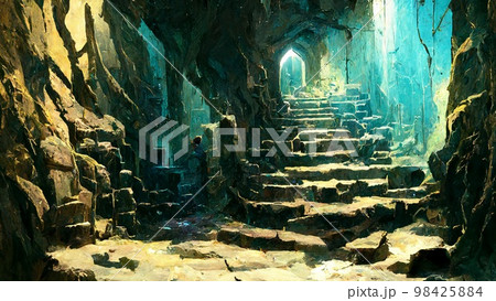 ファンタジーイラスト_洞窟 ファンタジーイラスト_洞窟 98425884