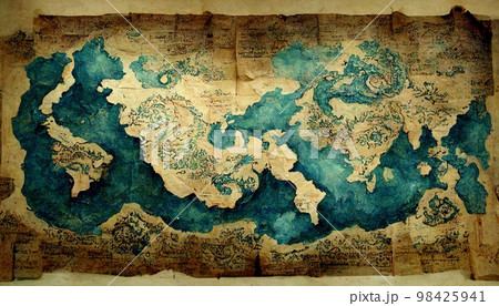 ファンタジー地図イラストのイラスト素材 [98425941] - PIXTA