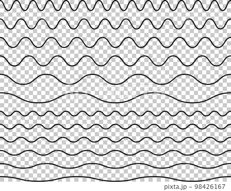 Set of monochrome wavy lines 98426167