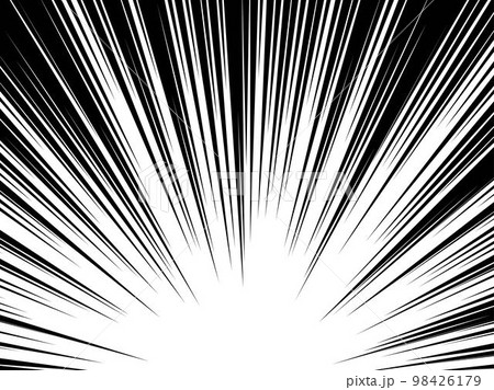 不規則なモノクロの集中線 98426179