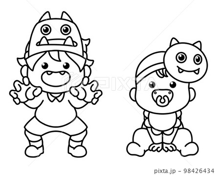 鬼のお面の男の子 鬼のお面の男の子 98426434
