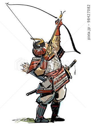 弓を構える武士-カラー 弓を構える武士-カラー 98427082