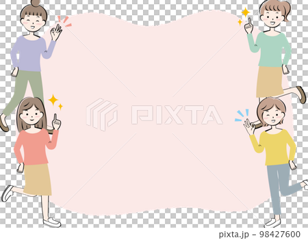 Frame of young women in casual clothes Smile Frame of young women in casual clothes Smile 98427600
