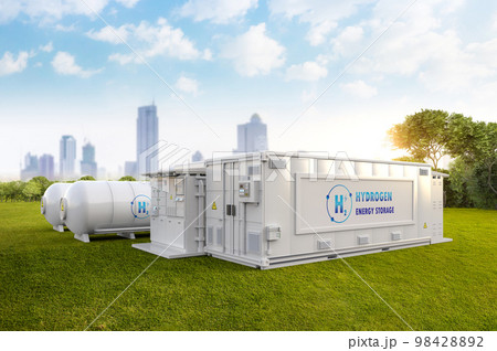 Energy storage system or battery container unit with hydrogen power 98428892