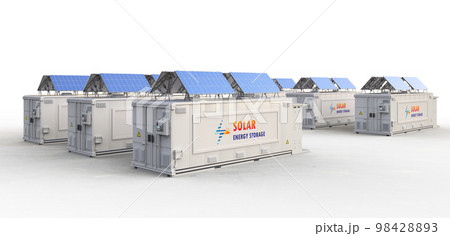 Energy storage system or battery container unit with solar power 98428893