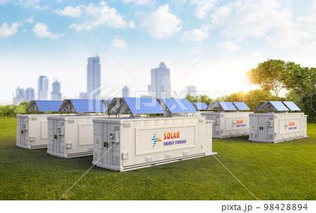 Energy storage system or battery container unit with solar power Energy storage system or battery container unit with solar power 98428894