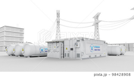 Energy storage system or battery container unit with white industry model for infrastructure development 98428908
