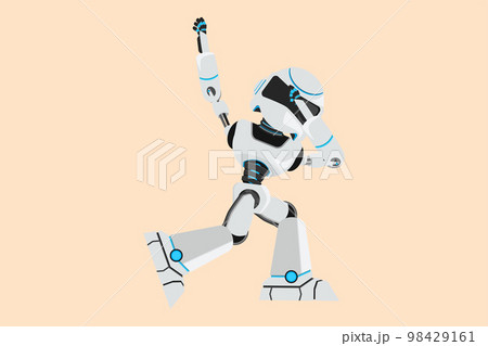 Opdagelse økse Lappe Business flat cartoon style drawing happy robot...のイラスト素材 [98429161] - PIXTA