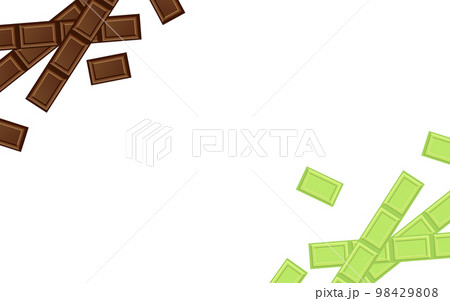 チョコレートのフレーム アクセント 抹茶 ピスタチオチョコ ミルクチョコレート チョコレートのフレーム アクセント 抹茶 ピスタチオチョコ ミルクチョコレート 98429808
