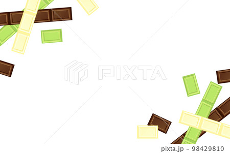 チョコレートのフレーム 抹茶 ミルクチョコレート ホワイトチョコレート チョコレートのフレーム 抹茶 ミルクチョコレート ホワイトチョコレート 98429810