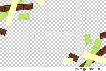 チョコレートのフレーム 抹茶 ミルクチョコレート ホワイトチョコレート チョコレートのフレーム 抹茶 ミルクチョコレート ホワイトチョコレート 98429810