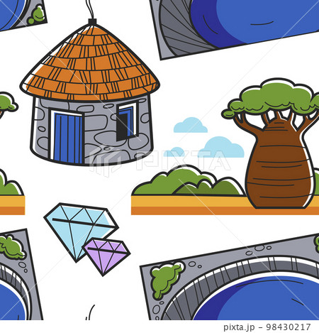 South African symbols seamless pattern architecture and nature South African symbols seamless pattern architecture and nature 98430217