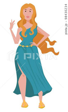 Aphrodite ancient greek goddess isolated female character 98430234