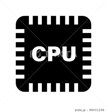 CPUのシルエットアイコン。プロセッサのアイコン。ベクター。 CPUのシルエットアイコン。プロセッサのアイコン。ベクター。 98431206