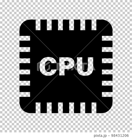 Cpu 剪影圖標。處理器圖標。向量。 98431206