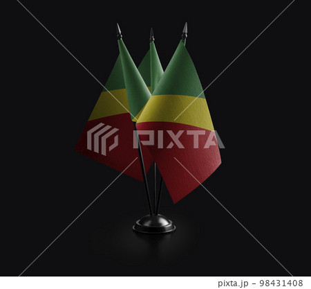 Small national flags of the Congo on a black background Small national flags of the Congo on a black background 98431408