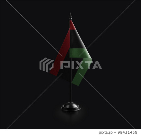 Small national flag of the Libya on a black background Small national flag of the Libya on a black background 98431459