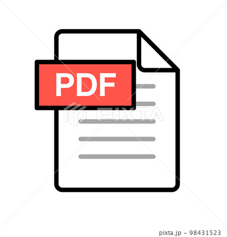 PDFデータファイルアイコン。電子書類。ベクター。 PDFデータファイルアイコン。電子書類。ベクター。 98431523