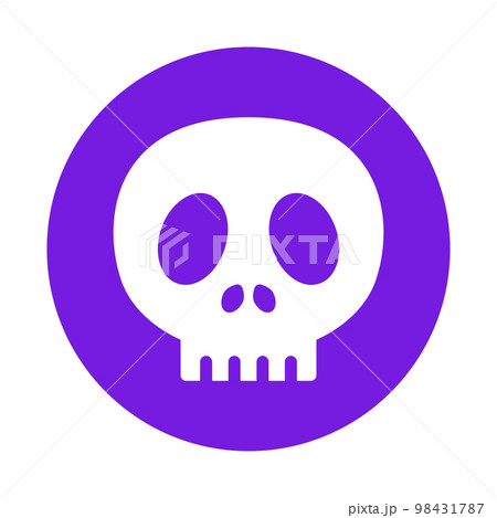 紫のドクロマーク。毒物や危険物。ベクター。 98431787