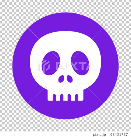 紫のドクロマーク。毒物や危険物。ベクター。 98431787