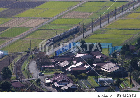 山口線 船平山俯瞰 DLやまぐち号 DD51 98431883