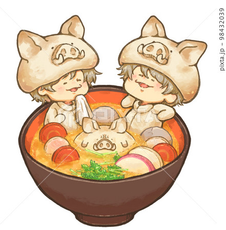 お雑煮 干支餅さん入り 白餅 亥ver お雑煮 干支餅さん入り 白餅 亥ver 98432039