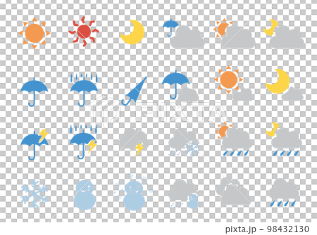 Weather mark icon set color 98432130