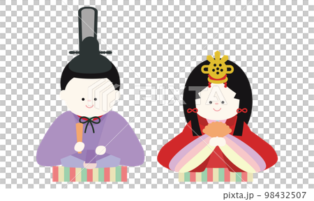 ひなまつりお内裏様とお雛様 98432507