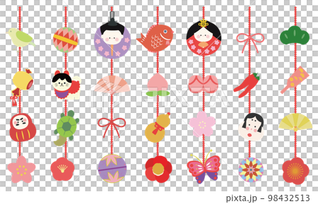 Cute Hinamatsuri hanging dolls 98432513