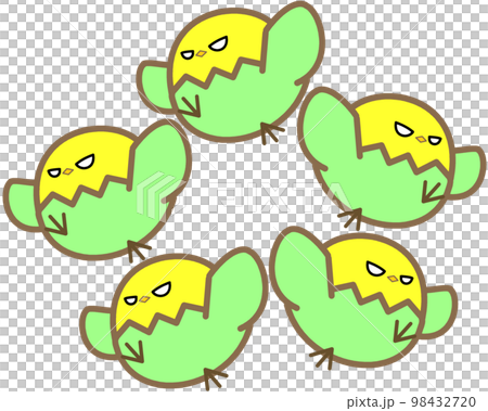 Horde of green chick-shaped monsters Horde of green chick-shaped monsters 98432720