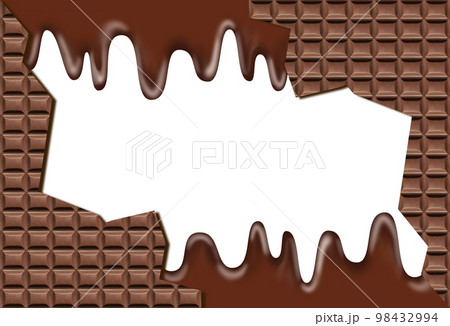 とけるチョコレートと割れた板チョコにのテクスチャ素材 とけるチョコレートと割れた板チョコにのテクスチャ素材 98432994