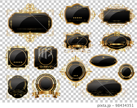 Luxury vintage style icon set (black) Luxury vintage style icon set (black) 98434351