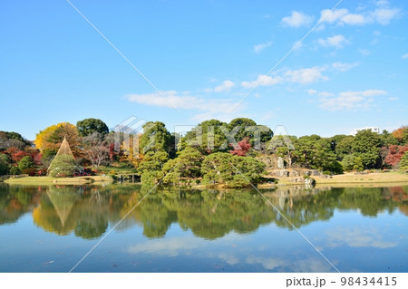 東京都駒込　六義園の紅葉風景 98434415