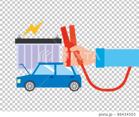 バッテリー交換トラブルに対応する作業員 バッテリー交換トラブルに対応する作業員 98434503