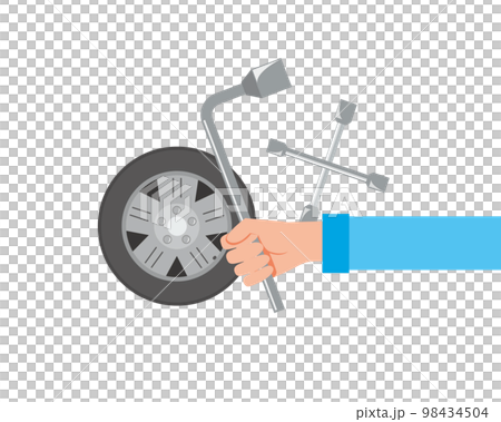 Workers who change tires Workers who change tires 98434504