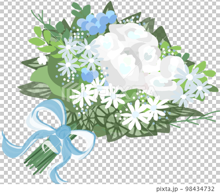 Vector fashionable blue and white bouquet 98434732