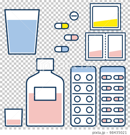 Drinking medicine Tablets Capsule Syrup Powder medicine set Simple 98435021