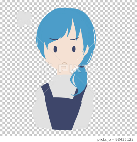 穿著圍裙、臉色憤怒的簡單女人 98435122