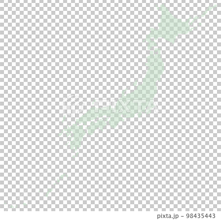 Green round dot Japan map material 98435443