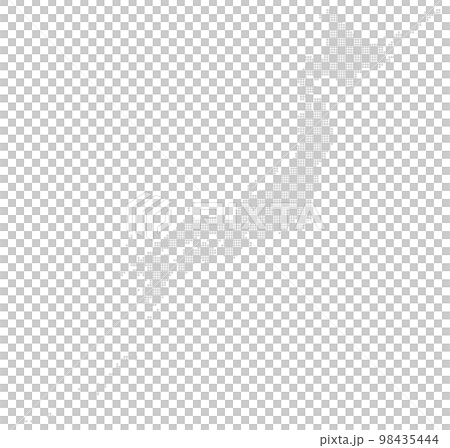 Gray circle dot Japan map material Gray circle dot Japan map material 98435444