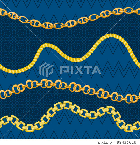 Seamless pattern with retro hand-drawn sketch golden chain on dark background. Drawing engraving texture. Great design for fashion, textile, decorative frame, yacht style card. Seamless pattern with retro hand-drawn sketch golden chain on dark background. Drawing engraving texture. Great design for fashion, textile, decorative frame, yacht style card. 98435619