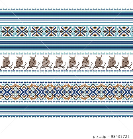 Set of Ethnic holiday ornament pattern in different colors 98435722